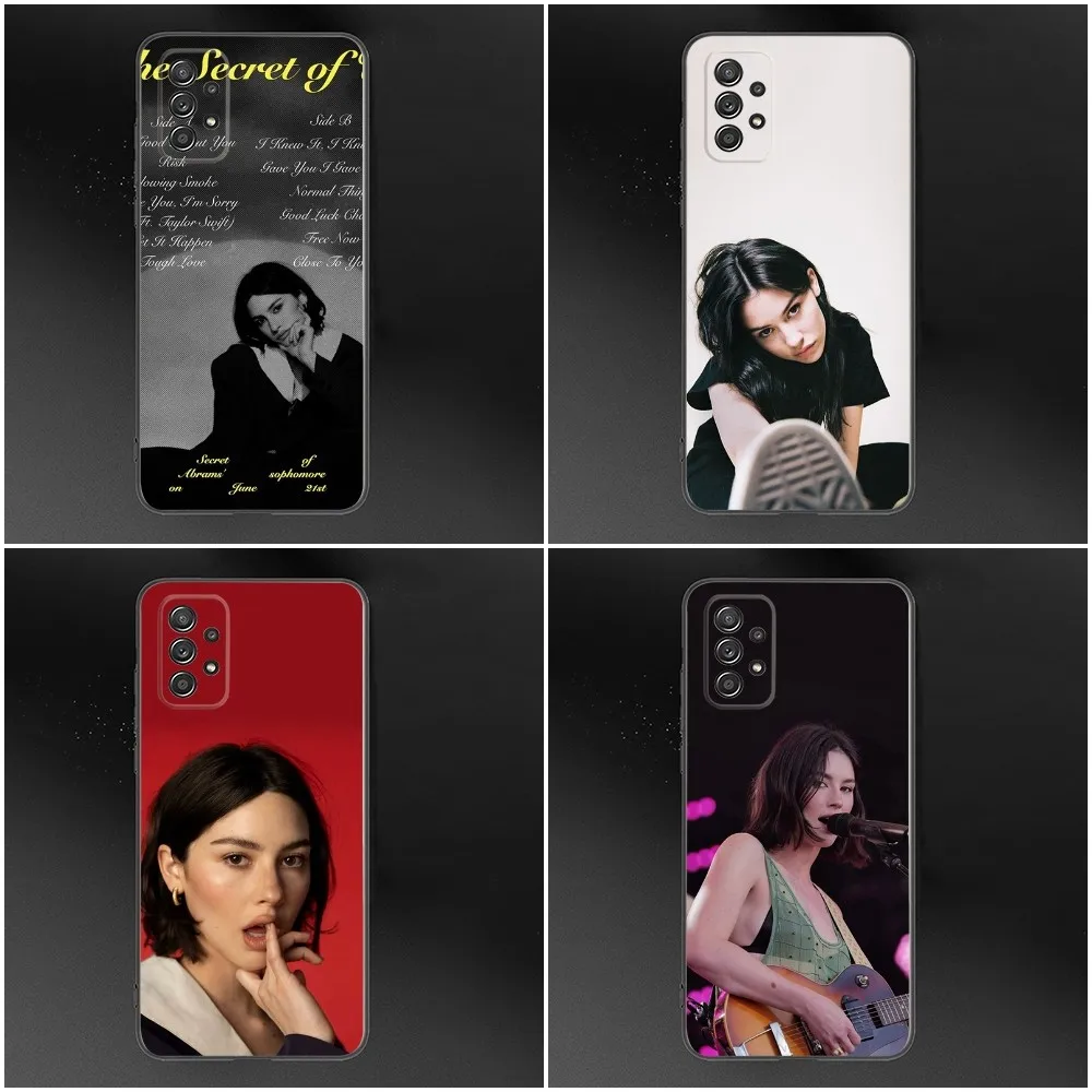 Singer Gracie Abrams Phone Case For Samsung S24,S23,S22,S21,S20,S10,S10E,S9 Plus FE Note 20 Ultra 10,9 Plus Black Cover Shell