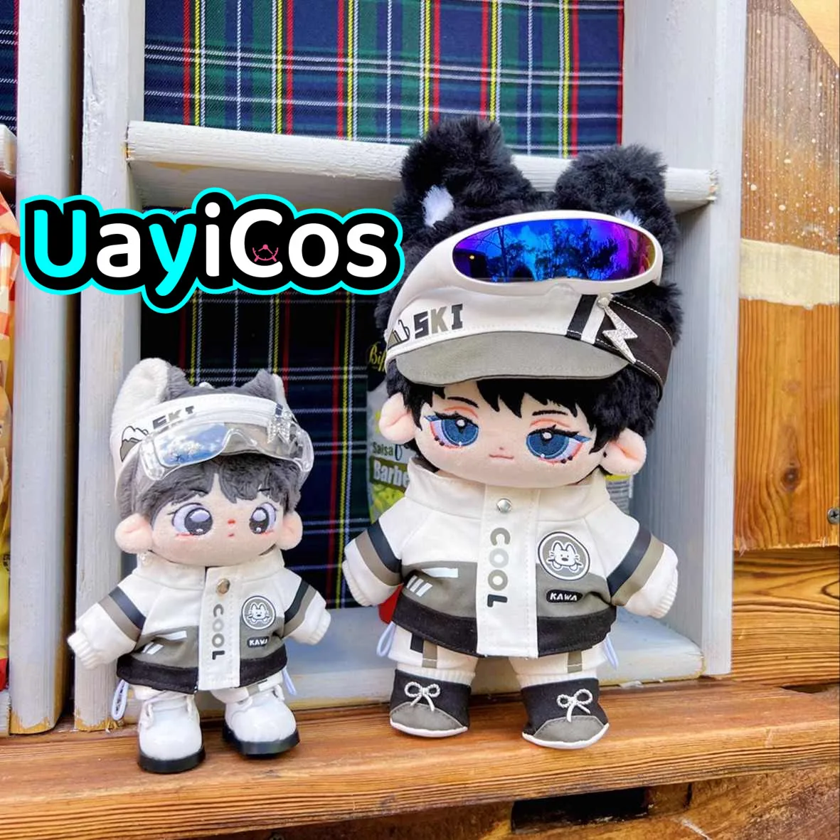 10cm 20cm 15cm Street Dog Jackets Goggles Cool Guy Fashion Costume Suit Stuffed Plush Doll Accessories Anime Toy For Kids Gift