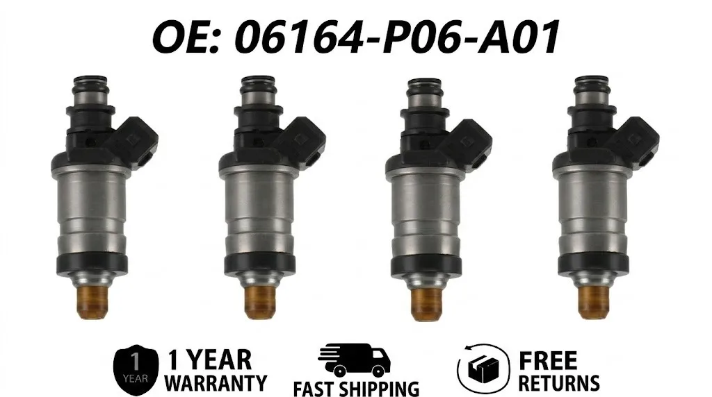 

4pcs Flow Matched Fuel Injectors for Acura TL 2.5L 1995-1996, Replacement Part 06164-P06-A01 FJ263, Engine Nozzle Set