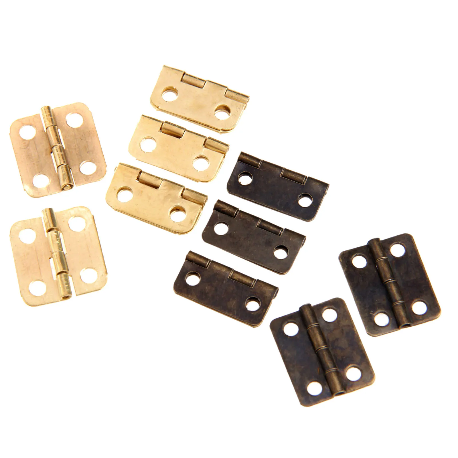 10Pcs Vintage Mini 16mm*13mm Iron Hinges Antique Bronze/Gold Hinges For Wooden Box Jewelry Box Gift Box Wine Box Hardware Home