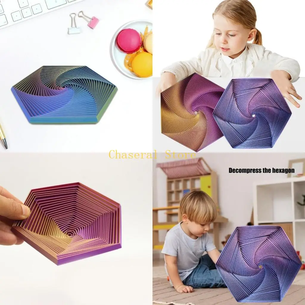 

E7ce Геометрическая веселая красочная игрушка бесконечно шестигранная игрушка