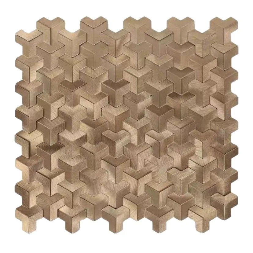 Adhesive Wallpaper for Wall, 3D Bull Horn Metal Mosaic Tile Sticker, Self-Adhesive Aluminum Plastic Panel, Bathroom Kitchen