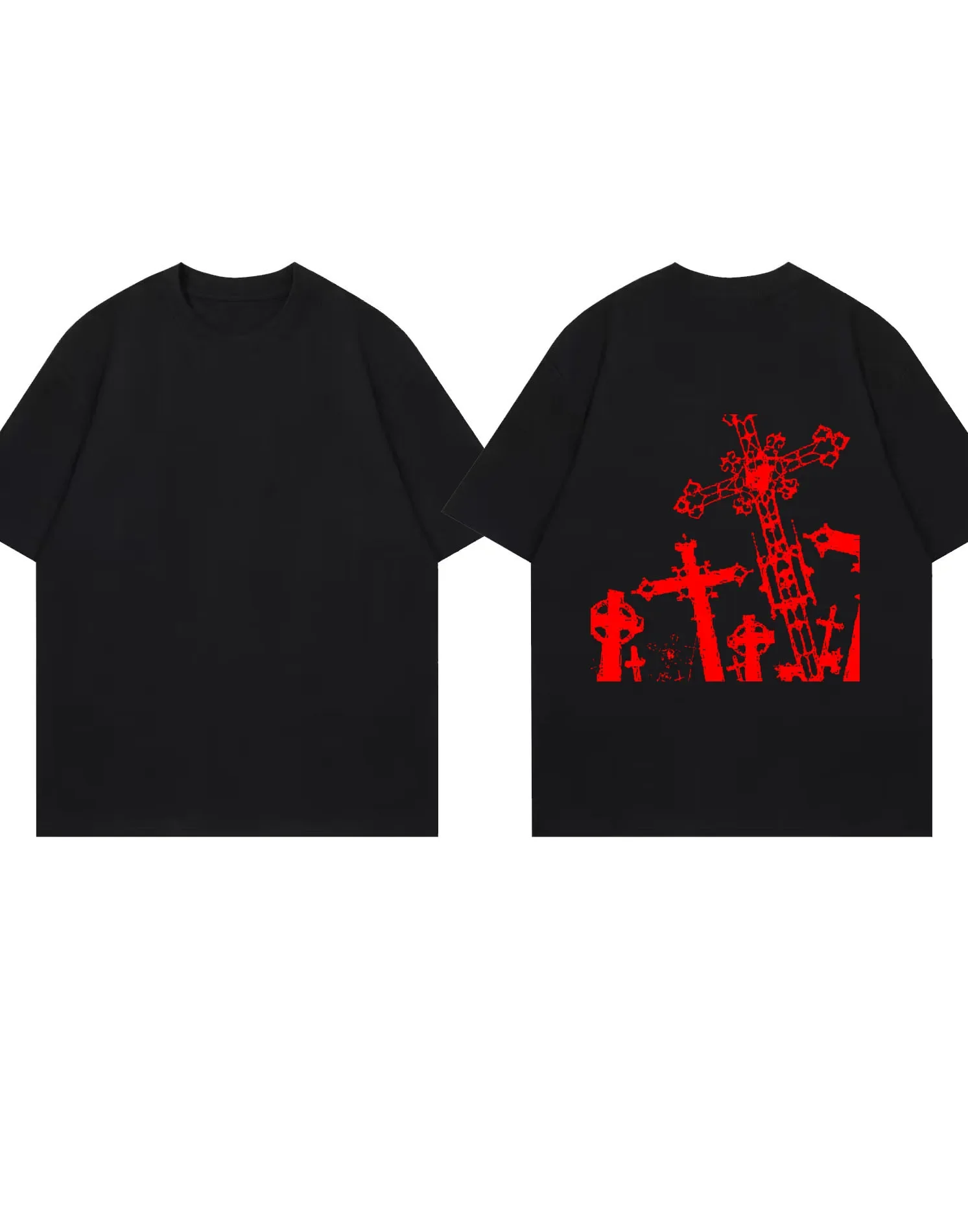 

Cross Graffiti Graphic White T Shirt Men Women Fashion Casual Streetwear Oversized T Shirt Art Design 2025 Trendy