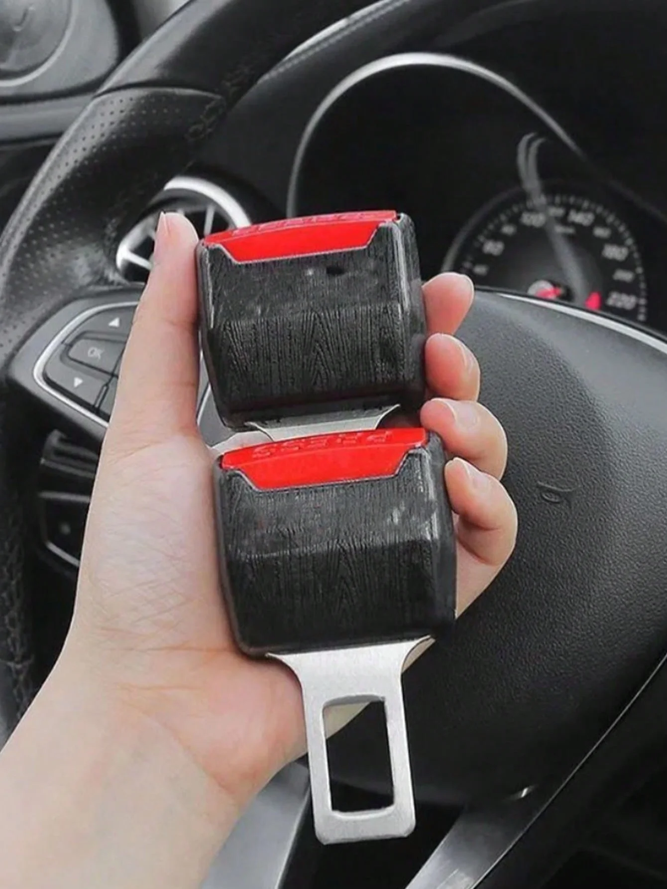 2개입 자동차 안전벨트 연장기 - ABS 및 합금 두꺼운 텅 디자인, 플러그 앤 플레이 간편 설치, 제약감과 불편함 감소