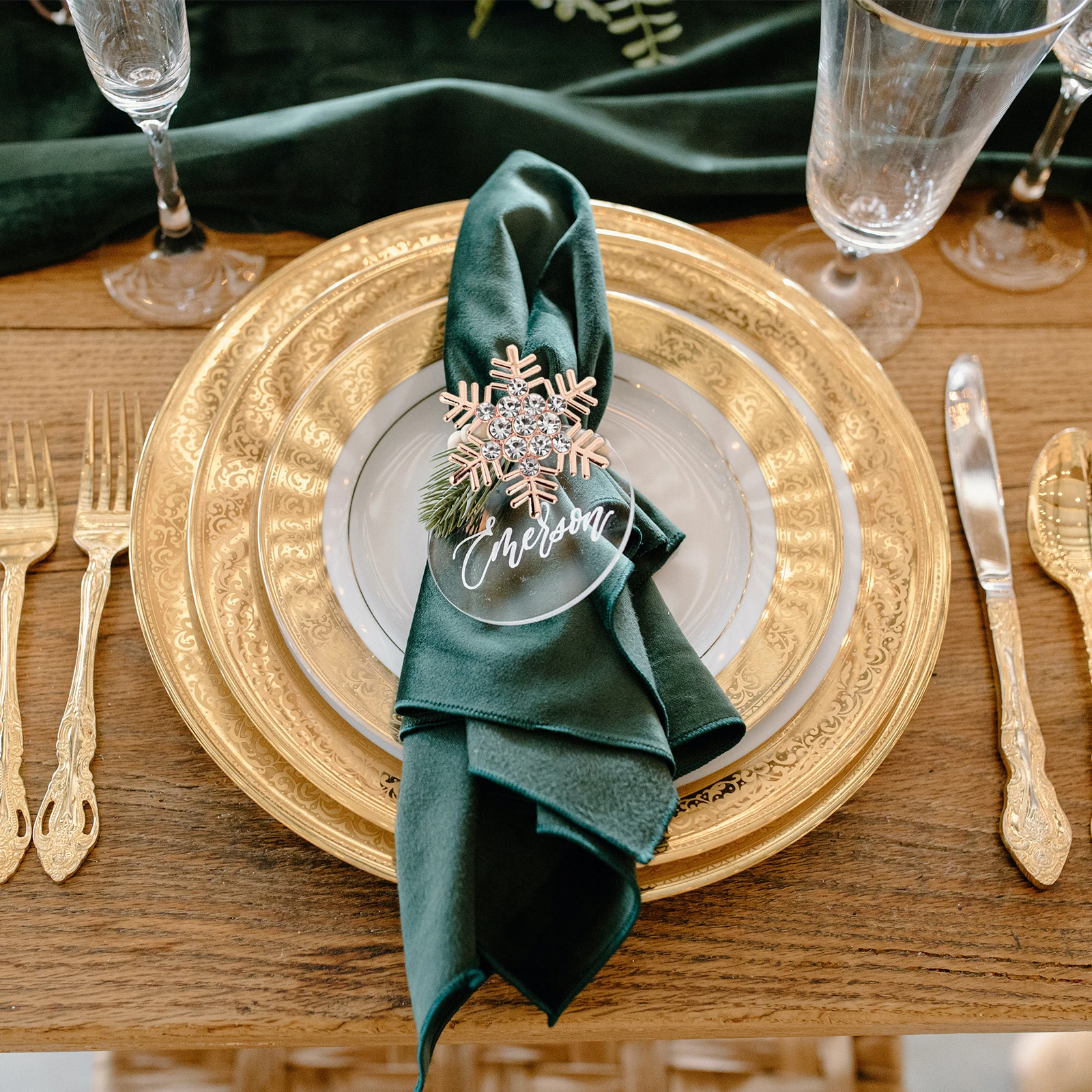 

5pcs Napkin Ring Gold Christmas Decor Thanksgiving Tableware Xmas Home Accessories Premium Material Design Kitchen Bar