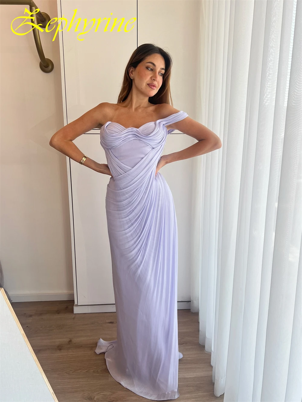 فستان سهرة أنيق مخصص بكتف واحد وفساتين حفلة موسيقية شيفون رائعة وفستان كوكتيل بدون أكمام