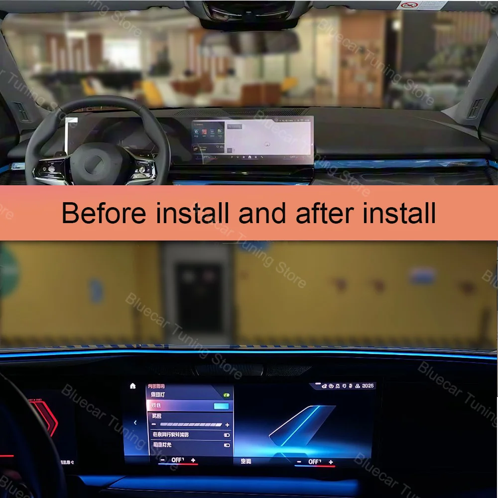 Central Control Surround Dashboard Ambient Light For BMW 3 4 5 7 series X3 X4 X5 X6 X7 G class Front Windshield Ambient Light