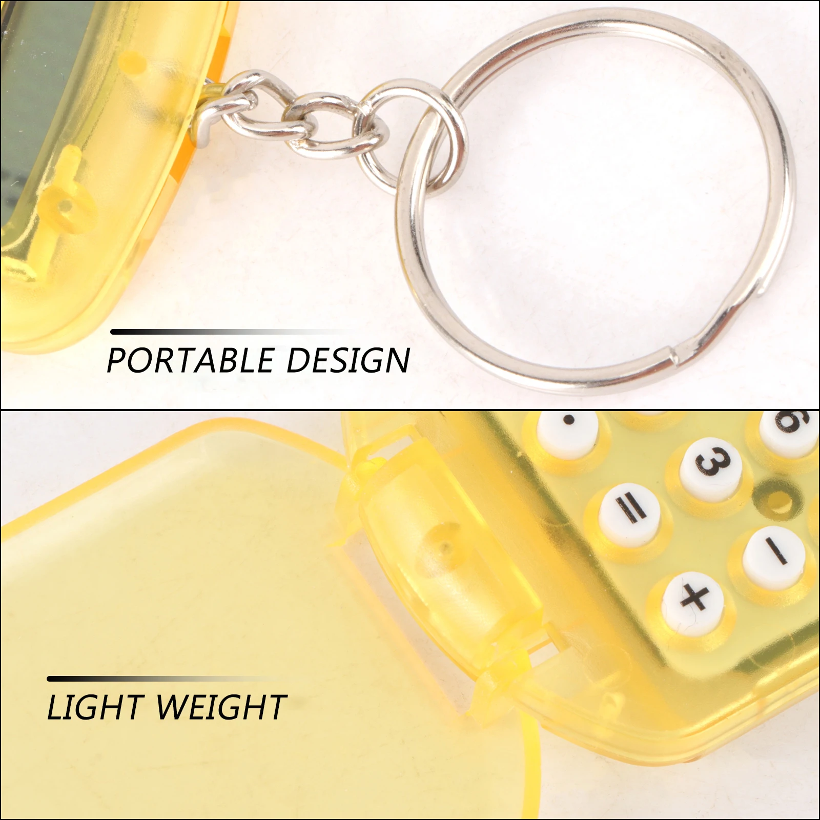 

3Pcs Portable Calculator Keyring Compact Lightweight Easy to Use for School Home Office Daily Life Random Color