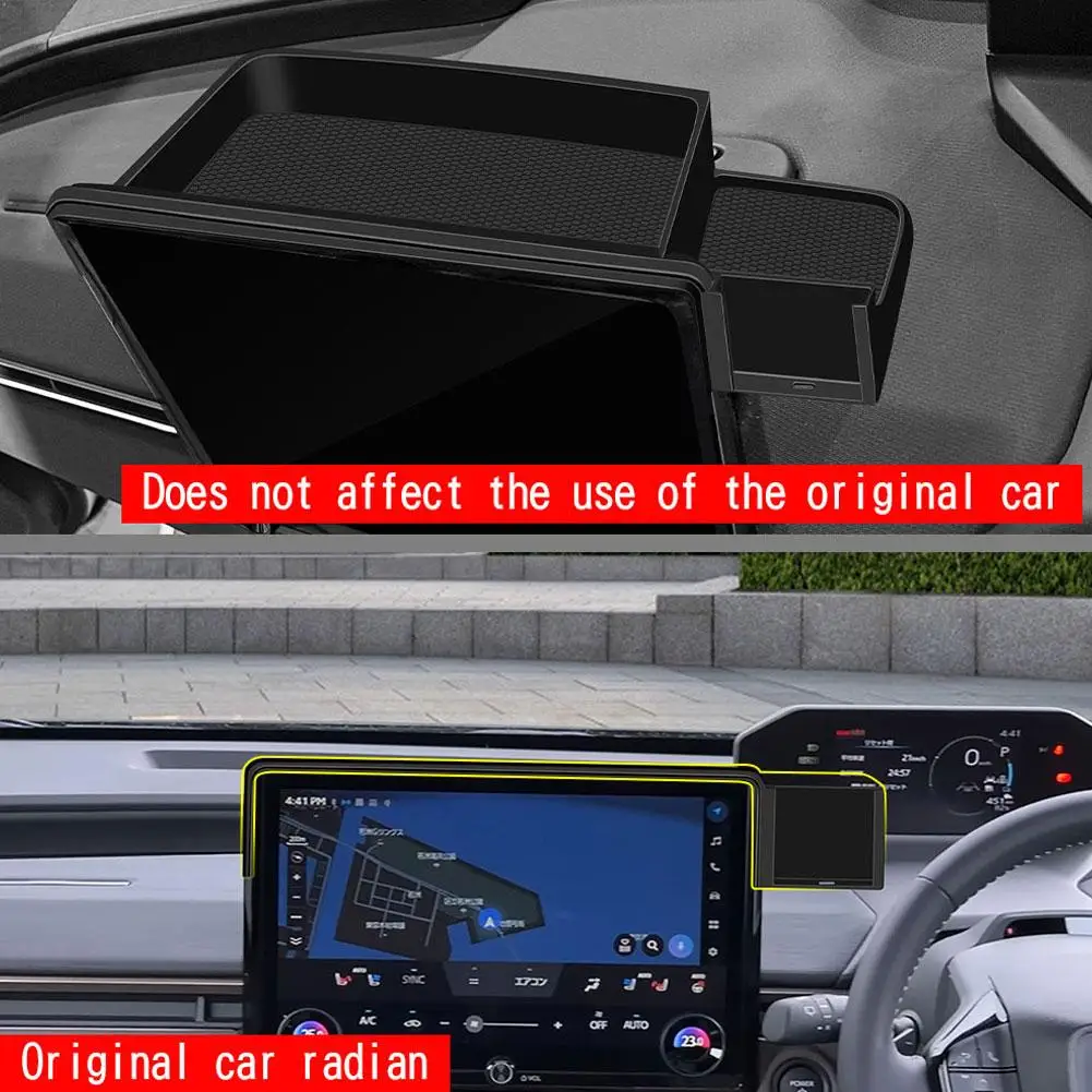 Für Toyota BZ4X 2026 Mittelkonsole Aufbewahrungsfach Hinter dem Navigationsbildschirm Organizer Box Innenausstattung Zubehör – Detail 6