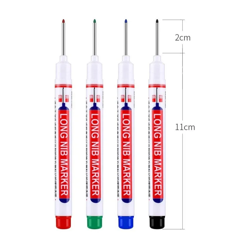 Long Head Deep Hole Marker, 20 Mm Long Nose Nib Deep Reach Metal Marking Pen, Quick-drying Waterproof Permanent Pens