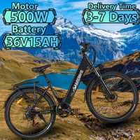 SAMEBIKE RS-A01 Pro-T Electric Bicycle 500W Motor 36V15AH Lithium Battery Adult City Electric Bike 26-inch Mountain Snow E-Bike