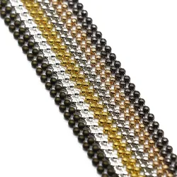 5 Meters Metal Ball Chains Bracelet Necklace Chain 1.2mm 1.5mm 2mm 2.4mm Round Bead Chains Bulk for DIY Jewelry Making Findings