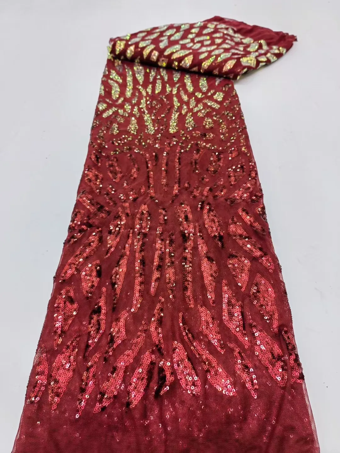 Top -Quality African Lace Fabric With Sequin High Quality French Net Embroidery 5 Yard Women Mesh Lace Fabric For Wedding H188-1