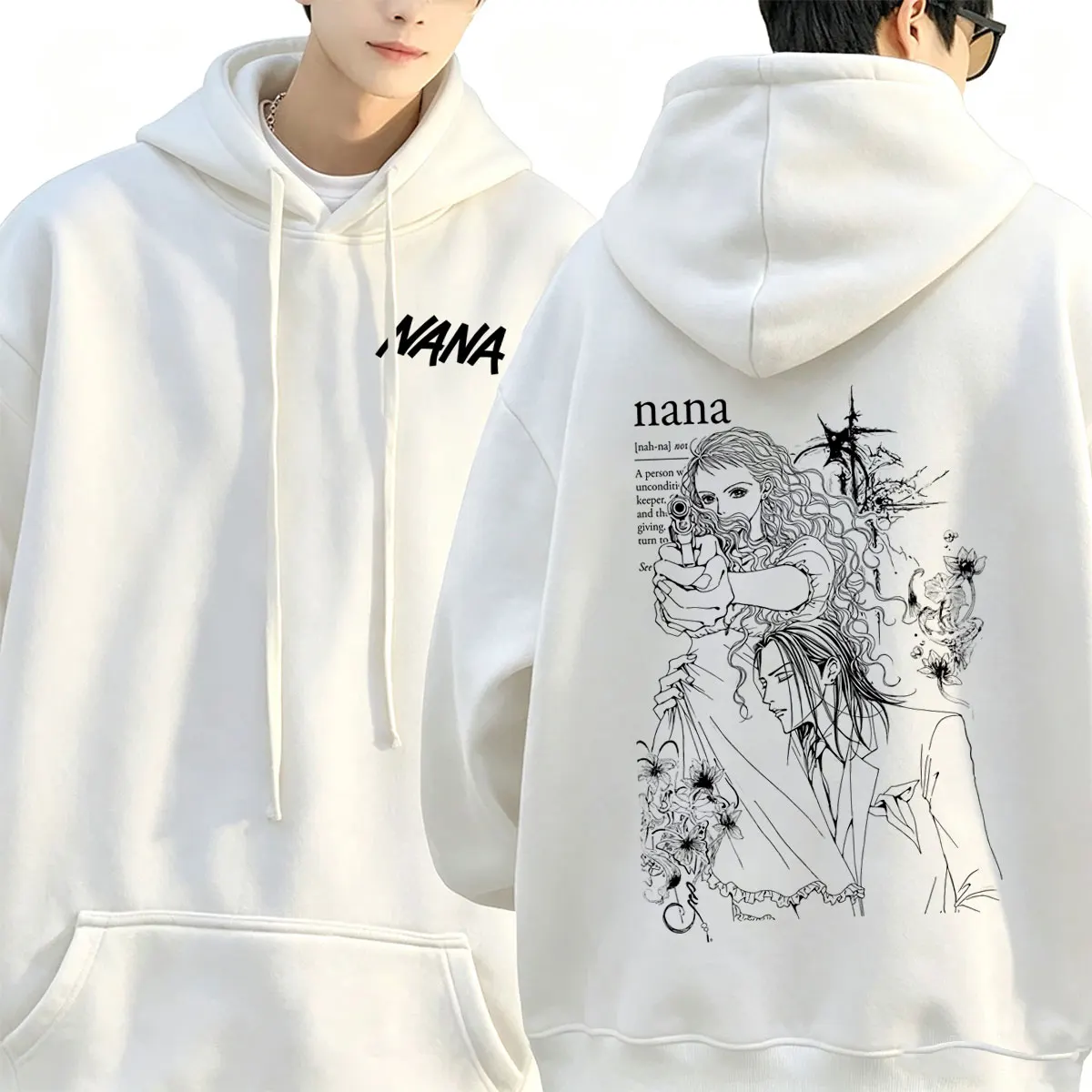 Anime Black Stones Oosaki Nana Honjo Ren Hoodie Men Women Manga Y2k Oversized Streetwear Unisex Fashion Vintage Pullover Hoodies