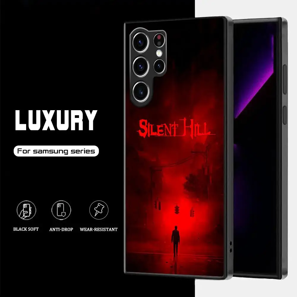 Silent Hills 2 Pyramid Head Nurse Phone Case For Samsung Galaxy S25 S24 S23 S22 S21 S20 Plus Ultra Note20 Soft Black