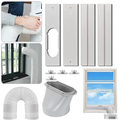 Portable Air Conditioner Window Vent Kit AC Exhaust Hose Universal Coupler Adjustable Window Seal Universal Duct Extension Pipe