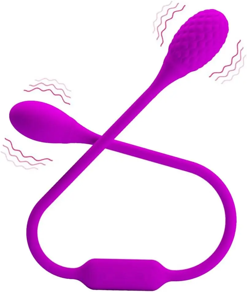 Double-headed G-spot bullet vibrator, double-sided silicone vibrator egg vibrator ball is suitable for adult girls with prostat