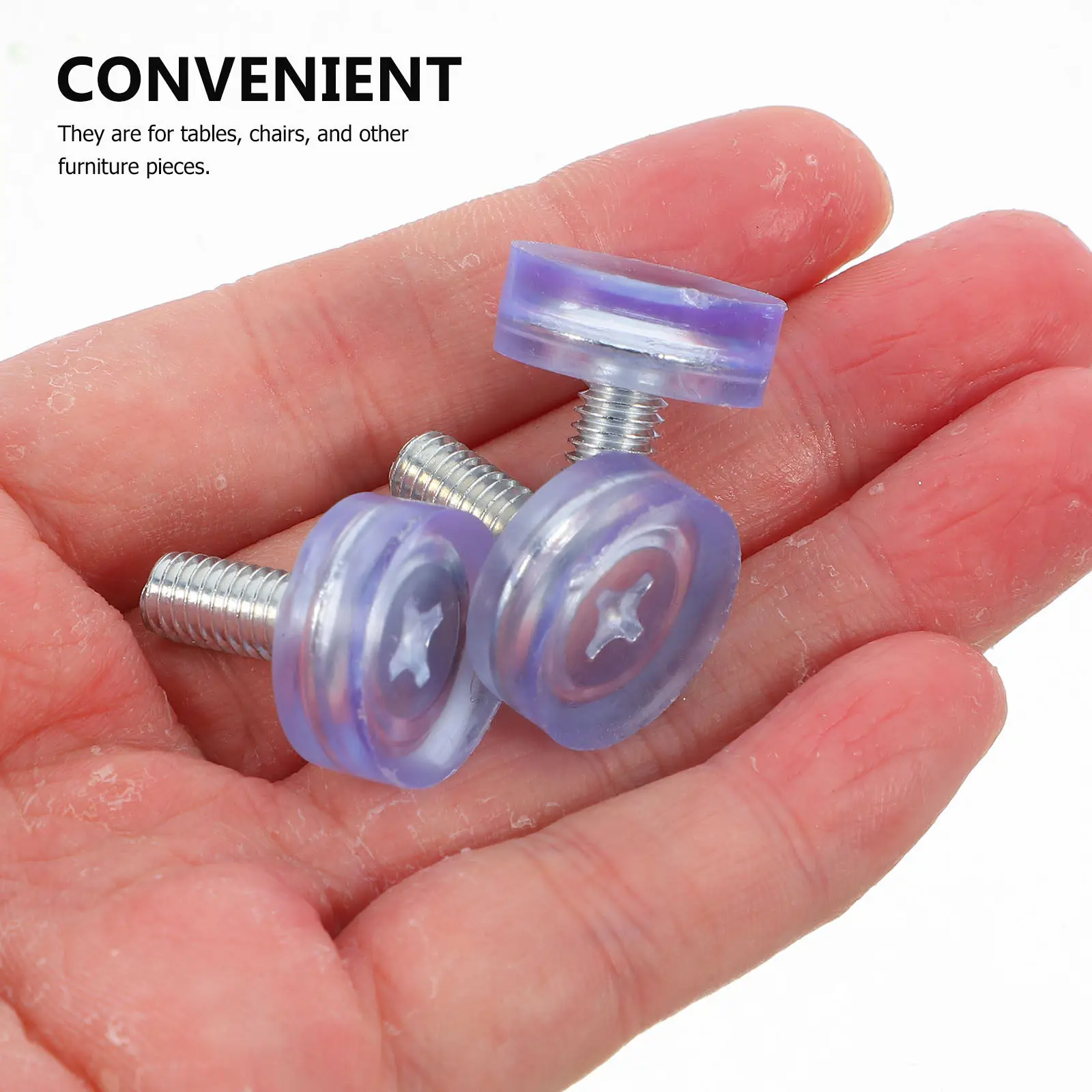 20Pcs Clear Adjustable Table Chair Legs Levelers Furniture Feet Pads Non-Slip Screw on Leveling Feet for Uneven Floors M6 Thread