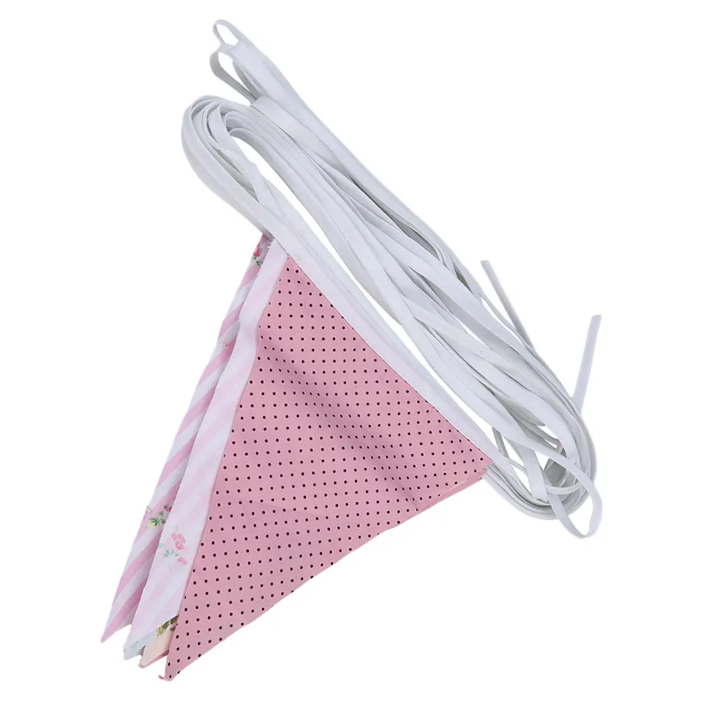 

Decorative Flag 3.2M Triangle Banner Cotton Floral Washable Reusable Baby Shower Nursery Wedding Photo Props Festive
