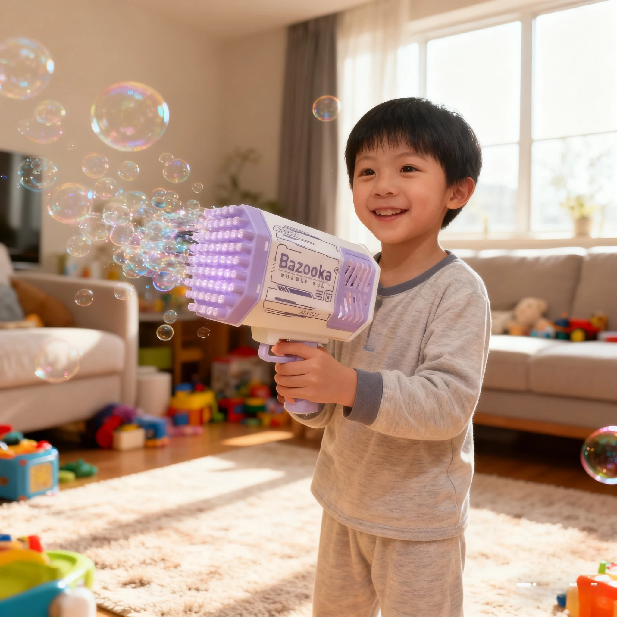Grand modèle de pistolet à fusée, jouet à bulles avec bulles LED Gatlin, machine à savon, mitrailleuses, jouets de fête en plein air pour enfants, cadeaux d'anniversaire