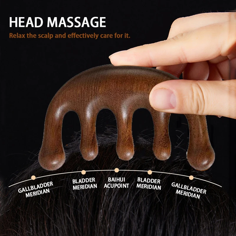 Massage Comb Head Massager Relaxing Five Tooth Comb Whale Comb Scalp Scraping Massager Body Massage Tool