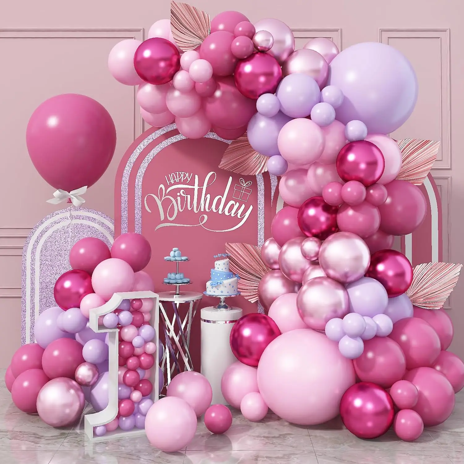 101 Stück und 103 Stück mehrfarbiges Latex-Ballon-Set, geeignet für Geburtstagsfeiern, Hochzeiten, Valentinstag-Party-Dekoration
