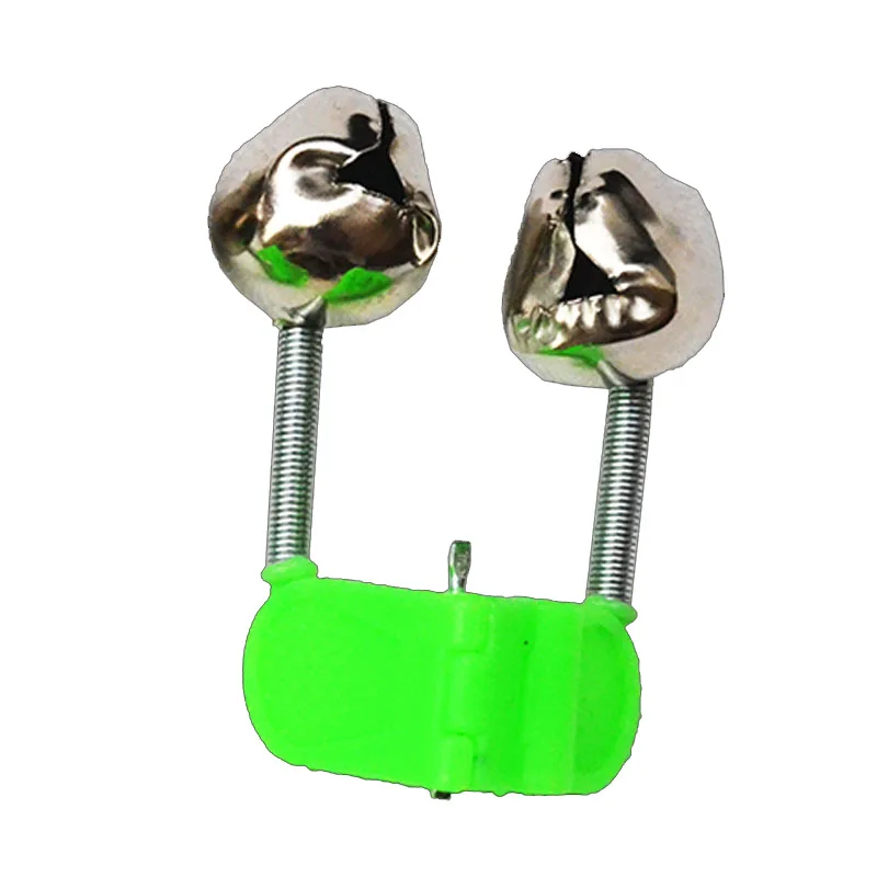 

100 шт./лот, сигнализаторы поклевки, удочка, колокольчик, зажим для удочки, зажим для колокольчиков, кольцо, зеленый АБС-пластик для рыболовных аксессуаров, снасти Pesca