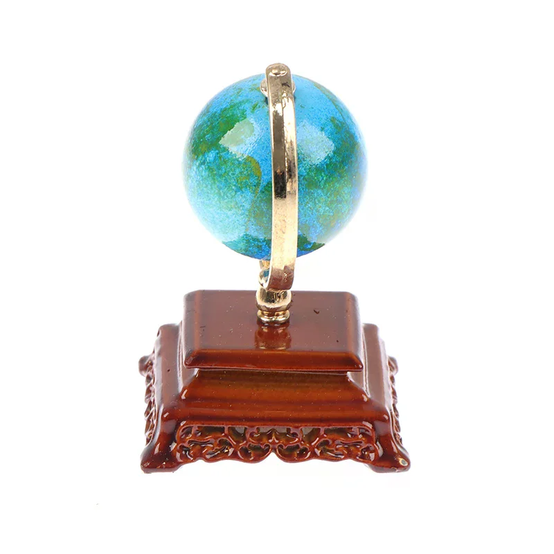 1 peça mini metal 1:12 vintage globo do mundo azul móveis para casa de bonecas em miniatura
