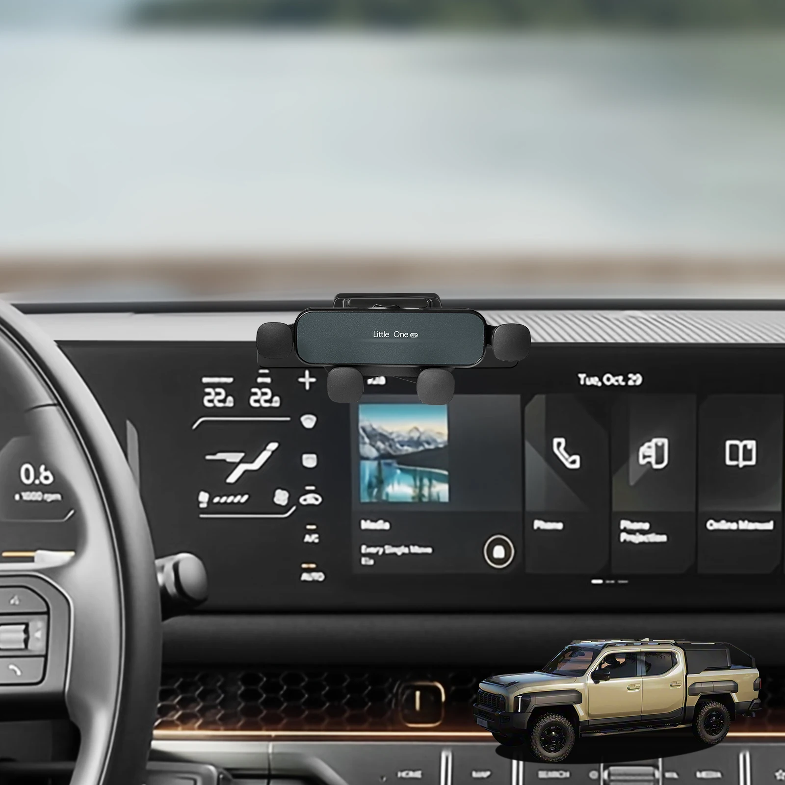 

Car 17mm Phone Bracket Central GPS Stand Special For Kia Tasman 2026 Auto Phone Holder Amount Accessories