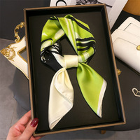 1PCS small fresh literary square scarf silk scarf headscarf women's spring and summer scarf printed neck protection scarf