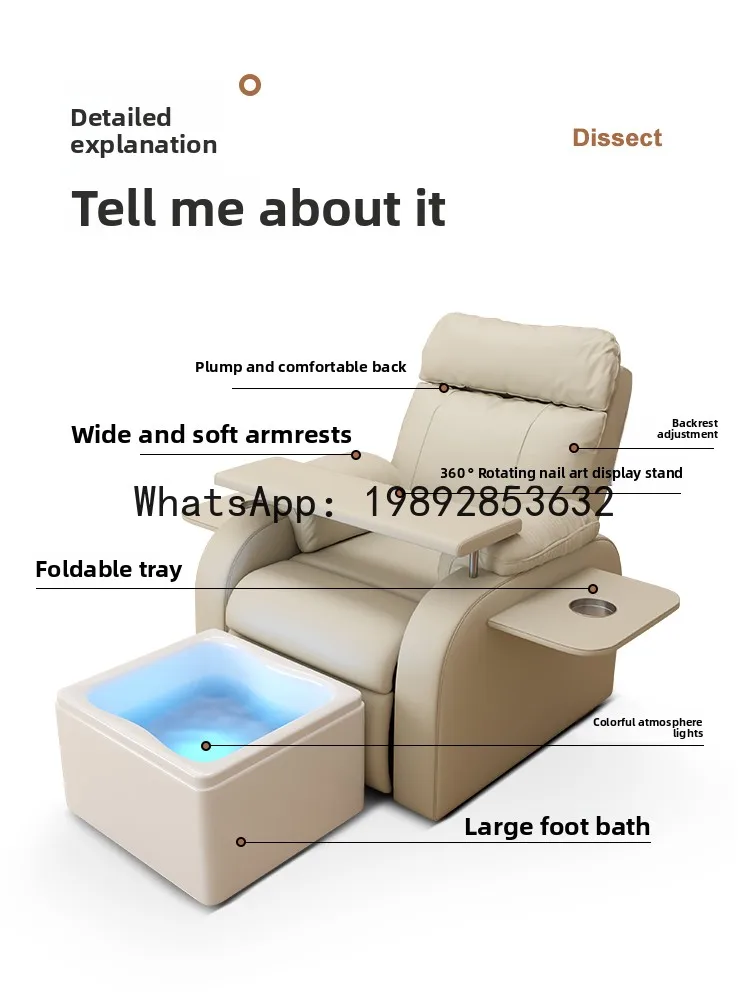 

LYY Nail and Eyelash Salon Recliner with Nail Board, Nail Salon Foot Recliner, Reclining Electric Multifunctional Sofa