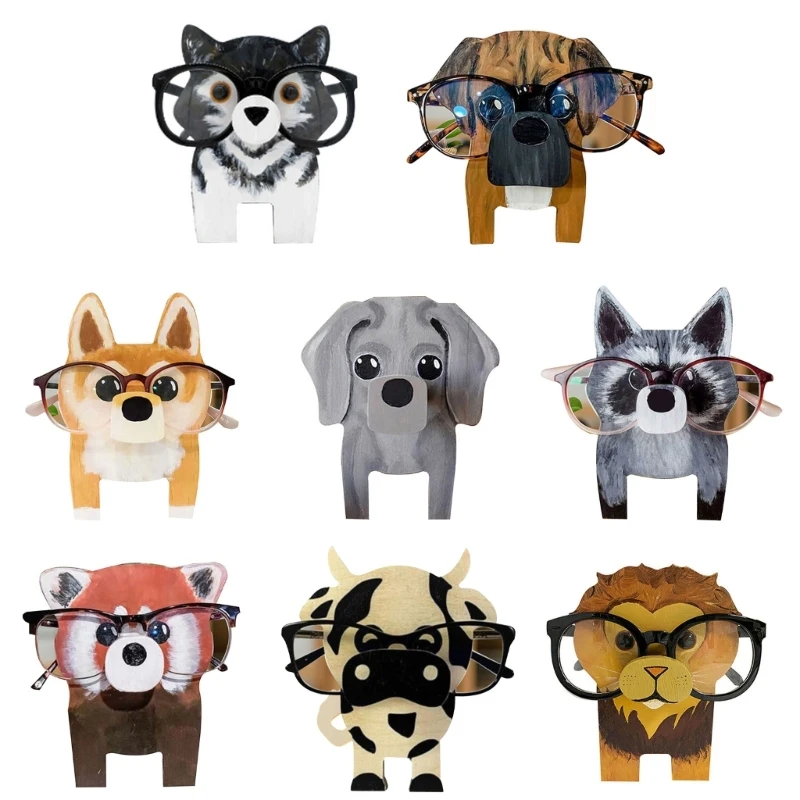 

Animal Eyeglass Display Stand Wooden-Animal Glasses Holder Dogs