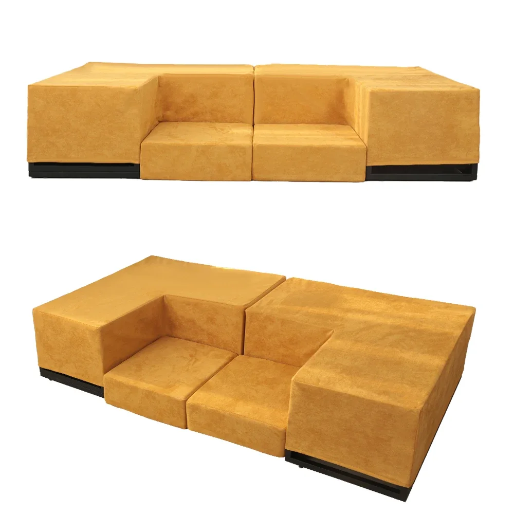 High Density Foam Tufted Couch Free Combination Kids Play Couches Foldable Living Room Sofa