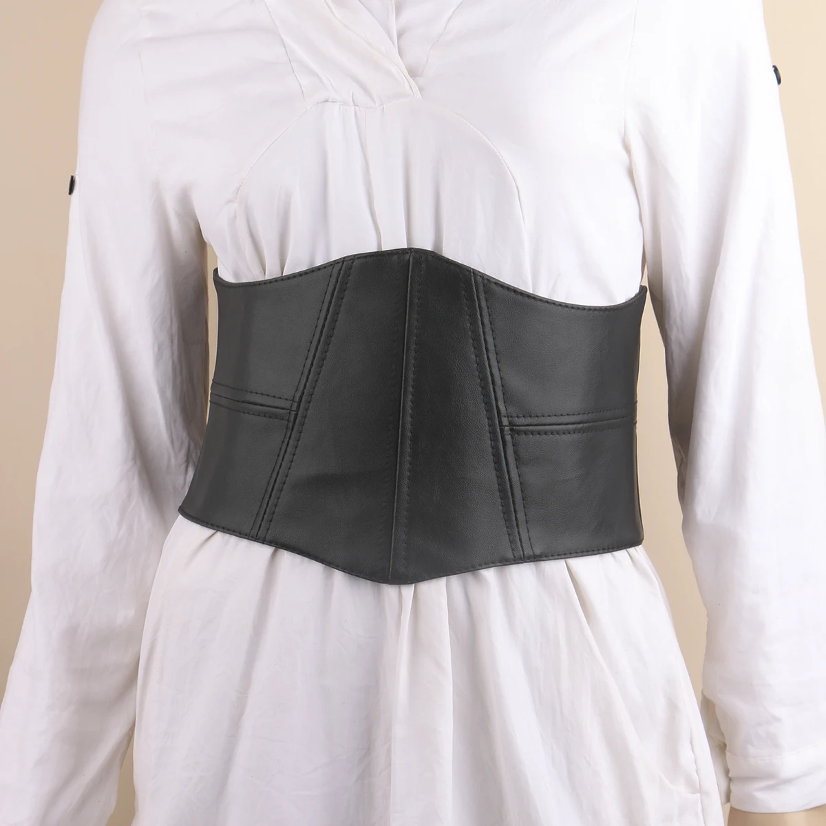 Moda damska Elastyczny patchworkowy pas w pasie Dla pań na koszuli Płaszcz Retro Minimalistyczny cummerbund Chuda talia Ozdobiona