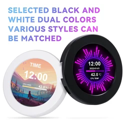 2.1inch Secondary Screen IPS Dynamic Round PC Display Secondary Screen CPU/GPU/RAM/HDD AIDA64 Aluminium Alloy for Water Cooling