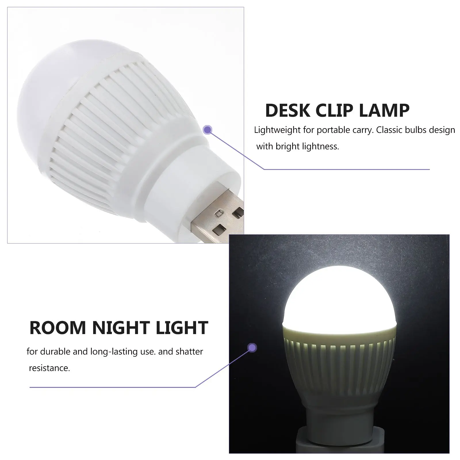USB Light Bulb Mini Desk Lamp for Computer Bathroom Car LED Resistance Portable Eye Protection Brightness