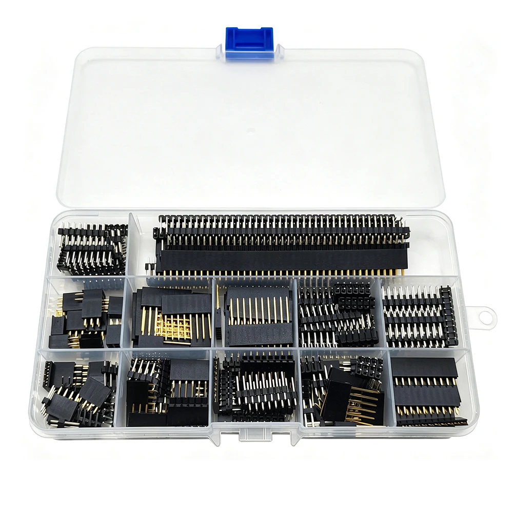 176Pcs/Box 2.54mm Single/Double Row Male and Female Breakable Pin Header Connector Kit 3/4/6/8/10/40Pin For PCB Arduino DIY