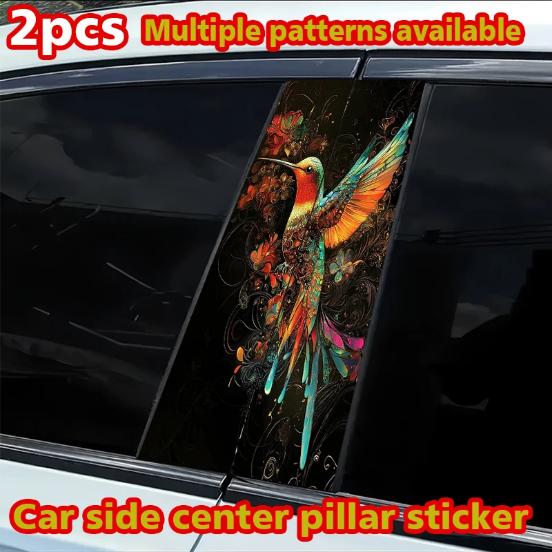 

2 car center pillar stickers Hummingbird B-pillar scratch protection sticker