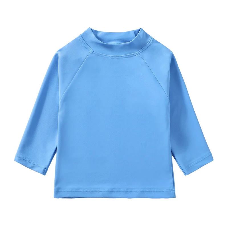 Baby Boys Girls Rash Guard Swimsuit Solid Color Long Sleeve Toddler Girls Boys Swimwears