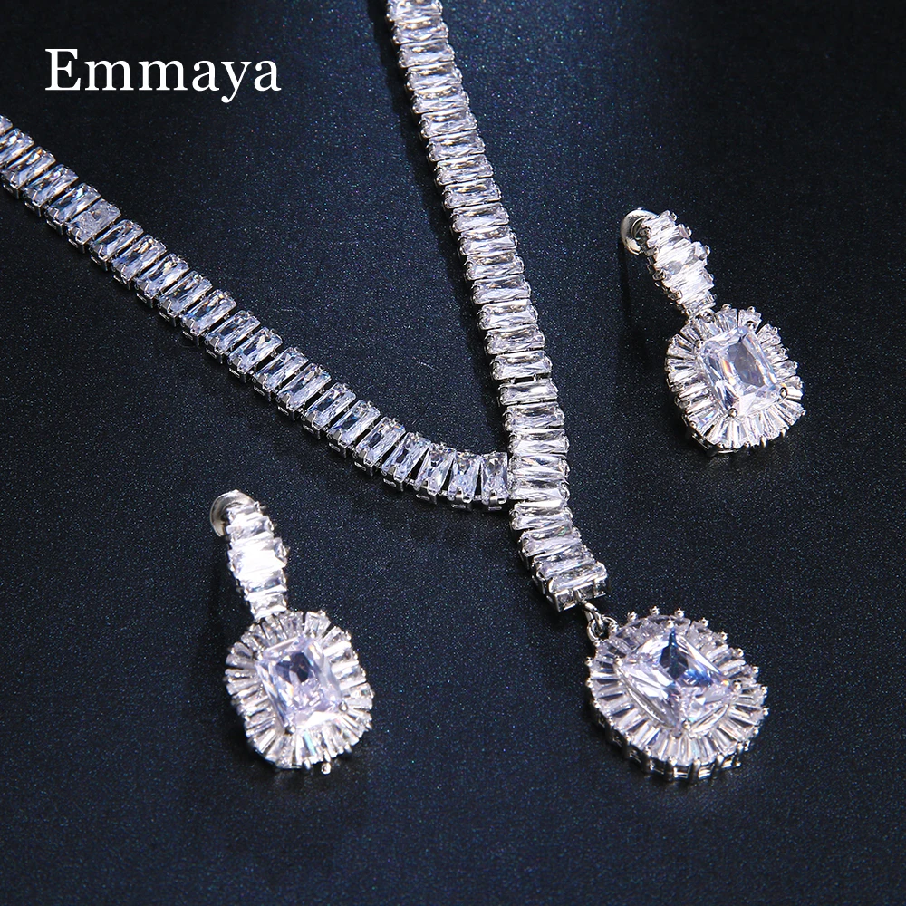 Emmaya New Arrival Geometry Shape Design Noble Cubic Zircon Jewelry Set For Women&Girls Fashion Banquet Fascinating Gift