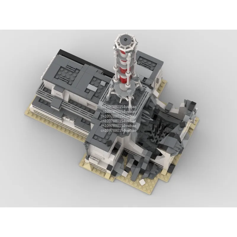 MOC 853PCS  Building Blocks: Model of the Reactor No. 4 Ruins at the Chernobyl Nuclear Power Plant (1986 Accident)