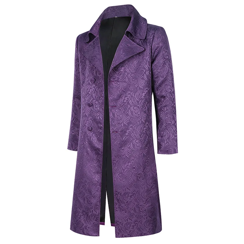 Anime Cosplay Outfit, Heath Ledger Joker Men's Purple Suit Jacket Full Set Cosplay Costume view 2