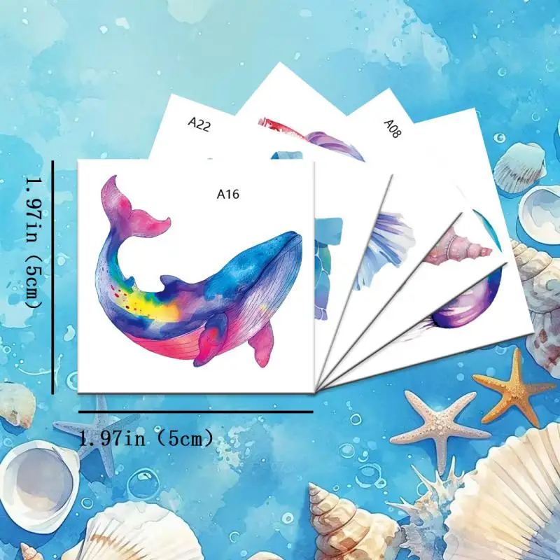 30Pcs/set Colorful Marine Whale Shark Dolphin Temporary Tattoo Stickers Monster Truck Tattoo For Birthday Party Body Art Sticker