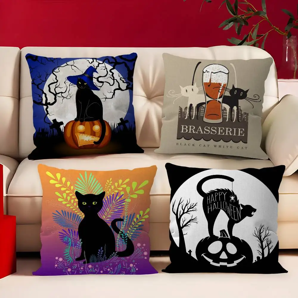 Black cat Personalized Pillow Dust Cover Bedroom Kids Party Decoration Pillowcase Birthday Children Gift