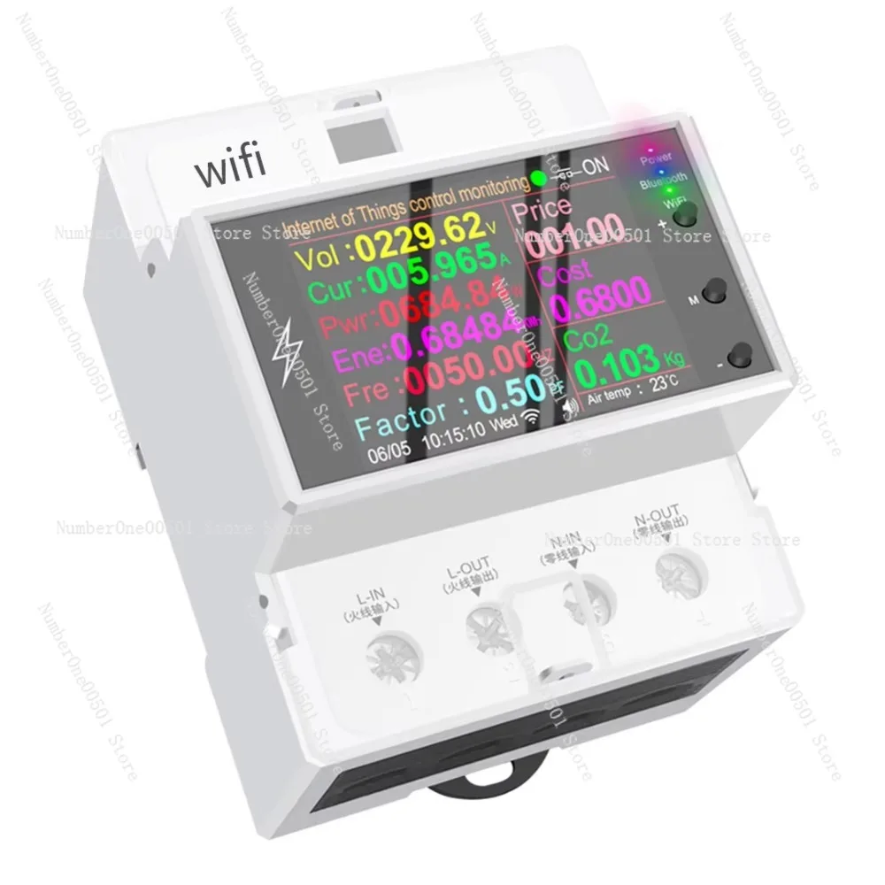

AT4P Wi-Fi счетчик энергии Вольт-ампер КВтч Частотный монитор Удаленный анализатор энергопотребления Управление совместным использованиеми