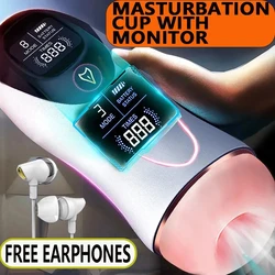 Male Masturbator Automatic Sucking Blowjob Masturbator Cup Penis Pump Vibrator Real Vaginal Blowjob Pussy Sex Toys for Men 18