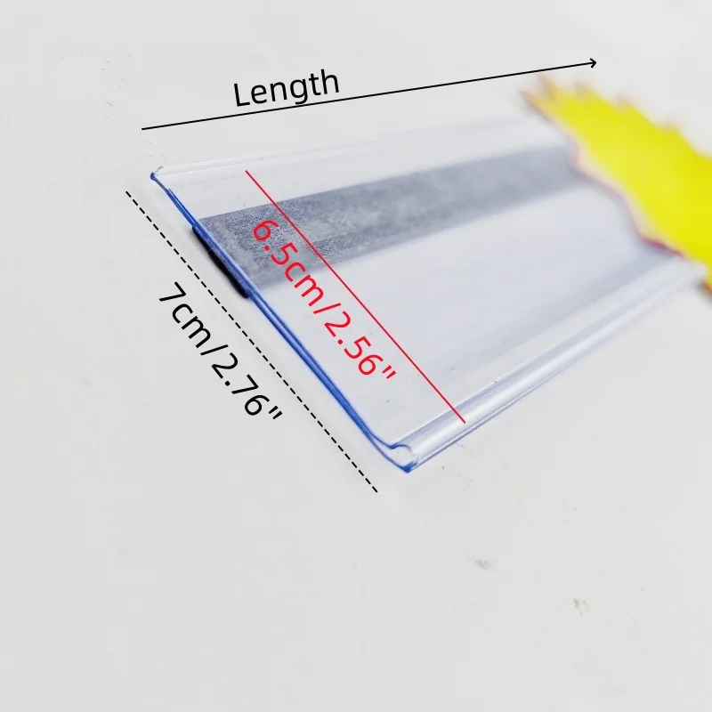 H7cm Plastic PVC Shelf Data Strips Clip Holder Magnetic on Back Merchandise Price Talker Sign Label
