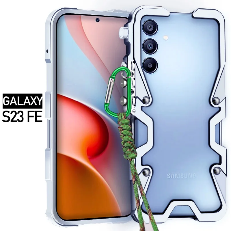 Funda Protectora Metálica de Aluminio Zimon Armor para Samsung Galaxy S24 S23 S26 S25+ Ultra FE, Diseño de Calavera Hecho a Mano