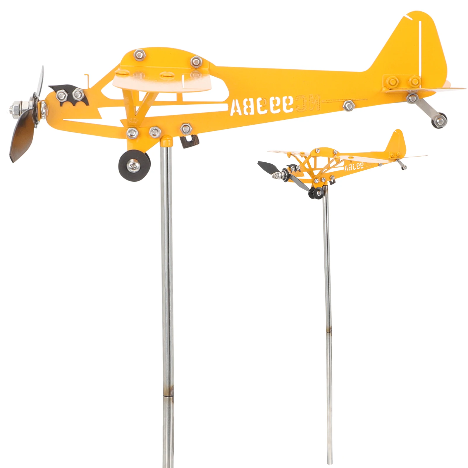 

Iron Airplane Windmill Durable Outdoor Garden Lawn Metal Spinners Statues Environmental Friendly Yard Art Work Wind Sculptures