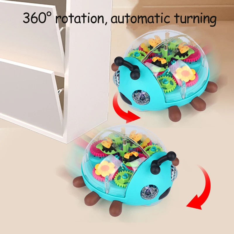 Electric Music with Light Beetle Toys 360° Rotation Walking Cute Interactive Sound Toy Early Education Toys for Kids Baby Childs